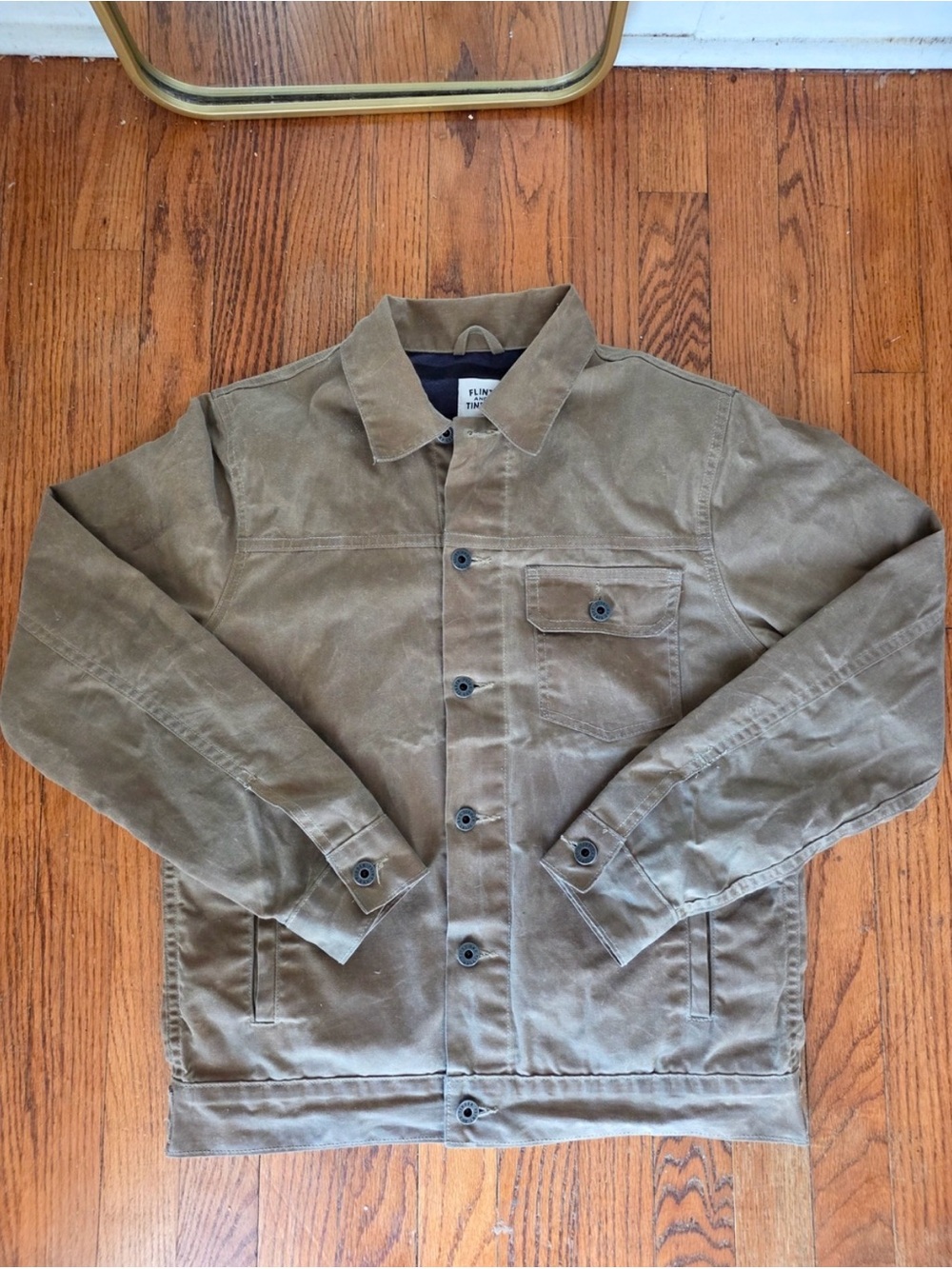Men's Tan Canvas Shirt Jacket - Lightweight Utility